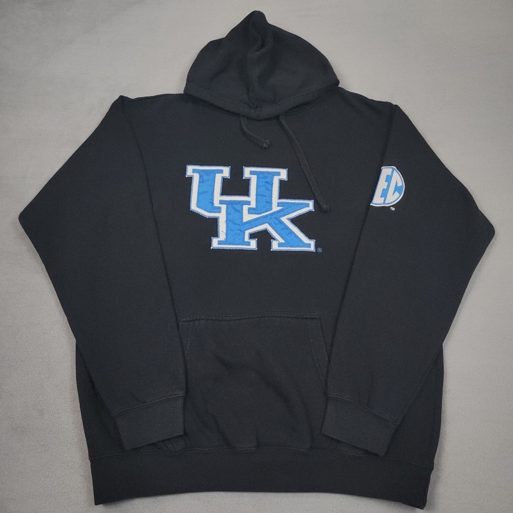 Vintage Kentucky Wildcats Hoodie Mens XL Blue 84 Black SEC Embroidered NCAA